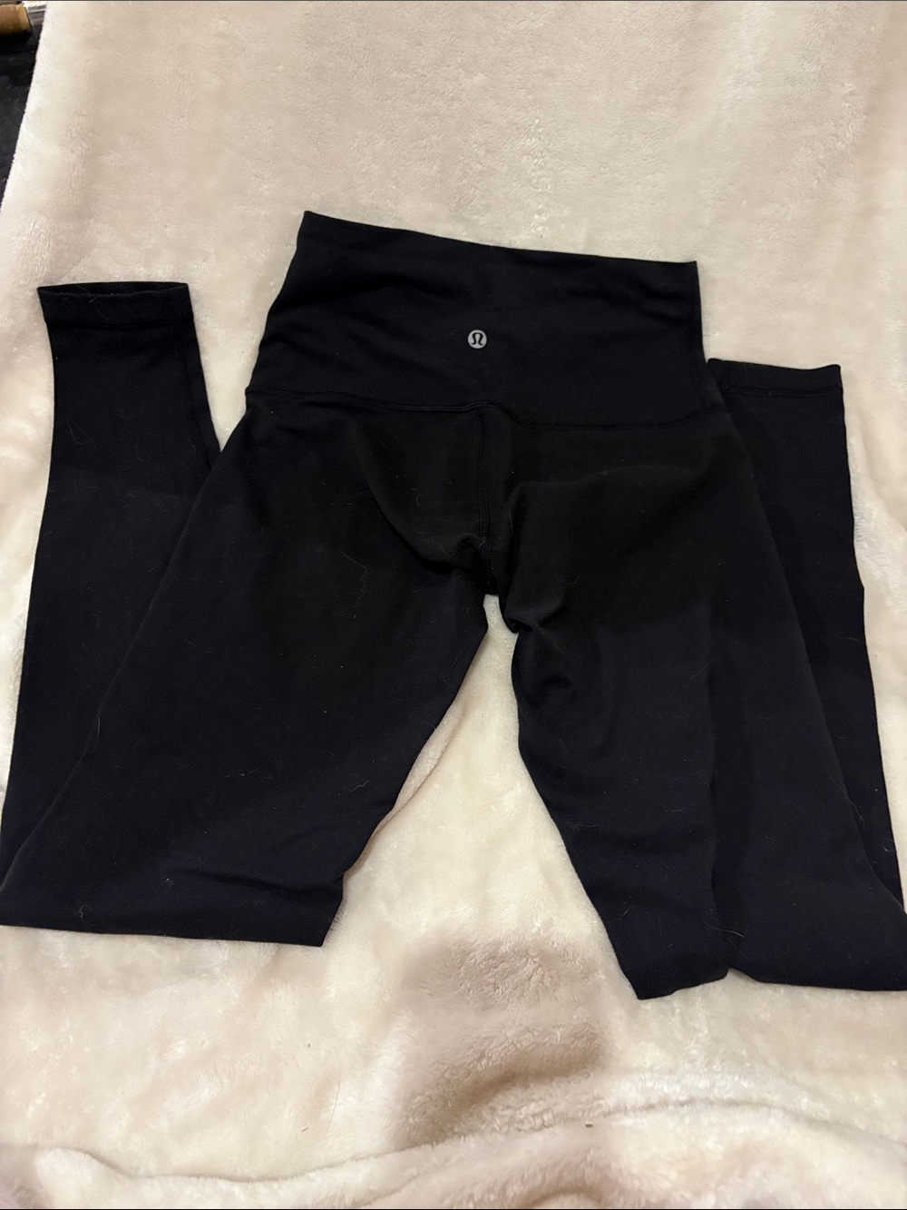 lululemon athletica ladies Black Workout Leggings with Logo size 4